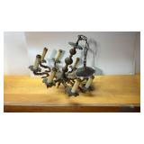 Vintage Metal Ceiling Candelabra Lamp.