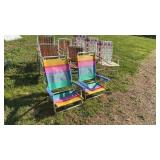 Lawn chairs & 2- beach chairs