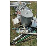 scrap metal, galvanize garbage can