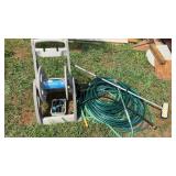 Hose reel, garden hoses, hose nozzles