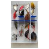 Flambeau clear fishing tackle box w/9 lures