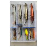 Flambeau clear fishing tackle box w/ lures