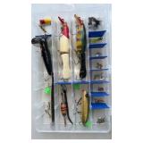 Flambeau clear fishing tackle box w/15 lures