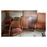 Solid wood tables & chairs.  Refurbishing required