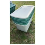 4 - Plastic storage tubs w/lids