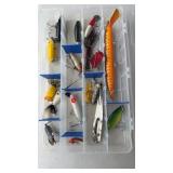 Flambeau clear fishing tackle box w/14 lures