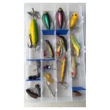 Flambeau clear fishing tackle box w/15 lures