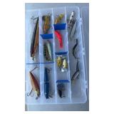 Flambeau clear fishing tackle box w/15 lures