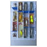 Flambeau clear fishing tackle box w/13 lures