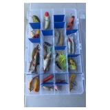 Flambeau clear fishing tackle box w/25 lures