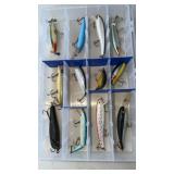 Flambeau clear fishing tackle box w/12 lures