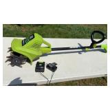 Earthwise tiller / cultivator (batt op). Works.