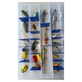 Flambeau clear fishing tackle box w/20 lures