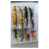 Flambeau clear fishing tackle box w/7 lures