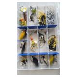 Flambeau clear fishing tackle box w/15 lures