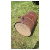 Barrel stove, top half only; plastic trash barrel