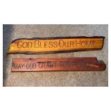 Hand Carved God Bless Our Home Sign