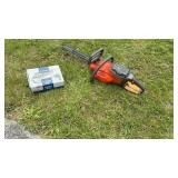 Husqvarna battery operated chainsaw, runs