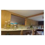 Glass Mugs, Jars, Vases, SHELF NOT INCLUDED