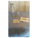 2 Roseville Dairy Geo. C. Leister Milk Bottles