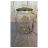 Glass Salted Peanuts Jar / Lid. 11 In Tall