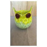 Art Glass Owl Vase. 6.5 In Tall.