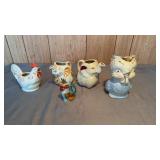 Ceramic Elephant & Chicken Pitchers