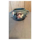 Roseville Blue / Flowers Bowl. 4.5 In Tall