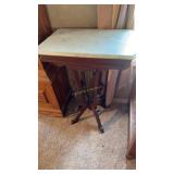 Antique Marble Top Stand. 21 x 14.5 x 28 High