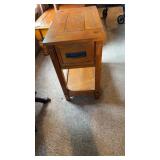 Wooden End Table. 22 x 13 x 23H. One Drawer