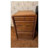 Solid Oak Filing Cabinet with key