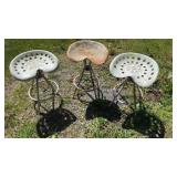 3-Metal implement seat stools