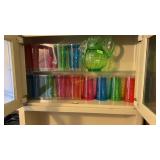 Plastic Pitcher & 12 Tumblers