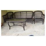 Plastic ( wicker look ) patio furniture set