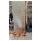 5 wooden apple butter stirrers w/various handle