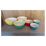 Pyrex Mixing Bowls. Multiples of some sizes.