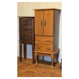 2 Jewelry Cabinets. Taller is 40H x 15W x 15D