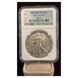 1986 MS69 Silver Eagle Dollar NGC Graded