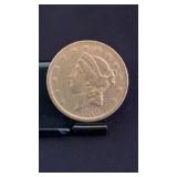 1870 S Liberty Head $20 Double Eagle Gold Coin