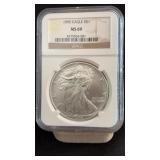 1995 MS69 Silver Eagle Dollar NGC Graded