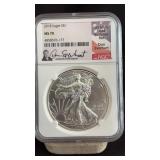2018 MS70 Silver Eagle Dollar NGC Graded