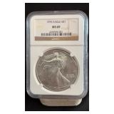 1995 MS69 Silver Eagle Dollar NGC Graded