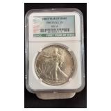 1986 MS69 Silver Eagle Dollar NGC Graded