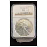 1998 MS69 Silver Eagle Dollar NGC Graded