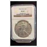 1996 MS69 Silver Eagle Dollar NGC Graded