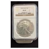 1994 MS69 Silver Eagle Dollar NGC Graded