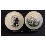 2 Canada 2014 Arctic Fox 1.5 ozt $8 Silver Coins