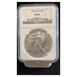 1994 MS69 Silver Eagle Dollar NGC Graded