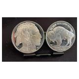 2 Buffalo 2023 Silver 1 ozt .999 Bullion Rounds