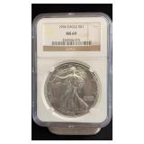 1994 MS69 Silver Eagle Dollar NGC Graded